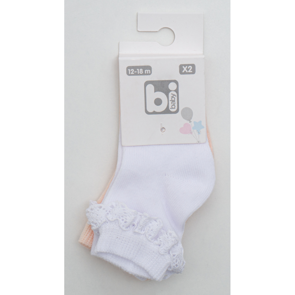 Шкарпетки дитячі Bibaby з мереживом (68231-12-18-creampeach)