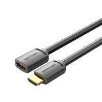 Кабель мультимедійний HDMI M to HDMI F 0.5m 4K60Hz black Vention (AHCBD)