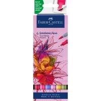 Art marker Faber-Castell set of watercolor double-sided Goldfaber Aqua Dual Marker Flowers, 6 colors (32314)