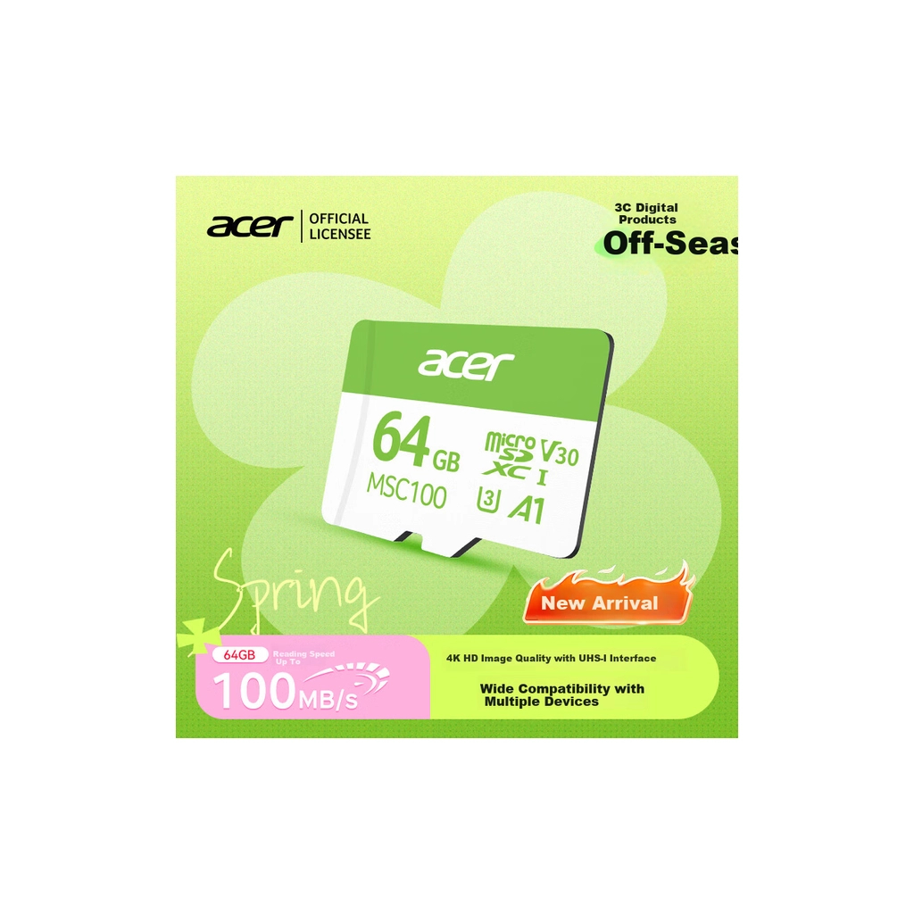 Карта пам'яті Acer 64GB microSD MSC100 /U3/V30/A1/C10 R 100MB/s / Write 30MB/s (BL.9BWWA.336) Карта пам'яті Acer 64GB microSD MSC100 /U3/V30/A1/C10 R 100MB/s / Write 30MB/s (BL.9BWWA.336)