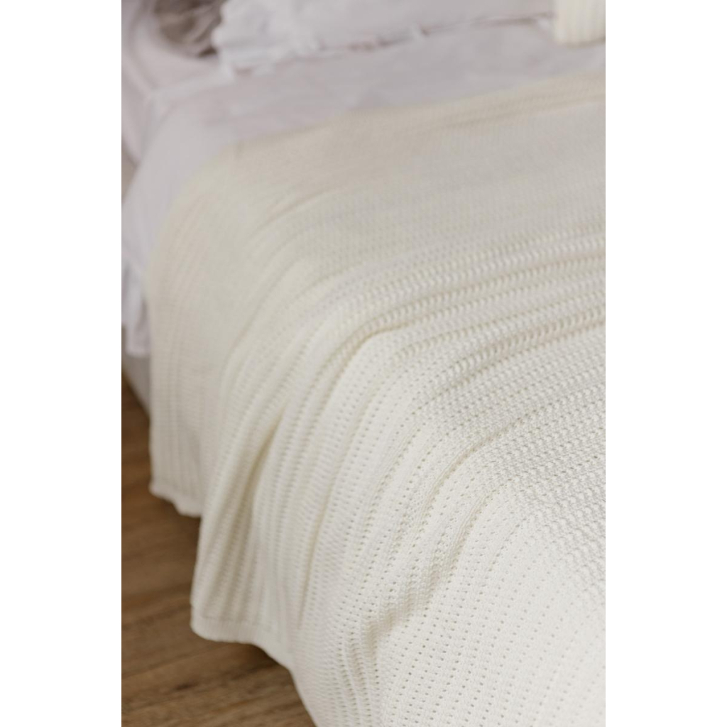 Плед Прованс COTTON молочний 120 х 200 см (039526)