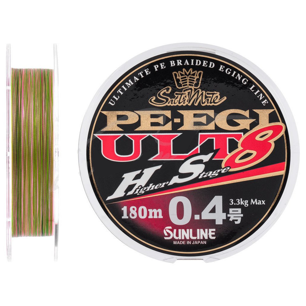 Шнур Sunline PE EGI ULT HS8 180m #0.4/0.104mm 3.3kg (1658.07.33)