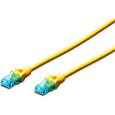 Patch cord 0.5m, UTP, cat.5e, CCA, yellow DIGITUS (DK-1512-005/Y)