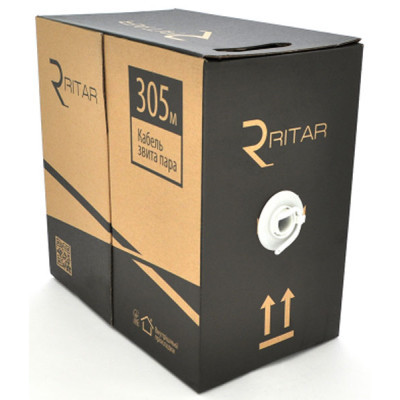 Network cable Ritar UTP 305m, cat 6, CU, KNP 4*2*0.54mm, Black, outdoor (00554)