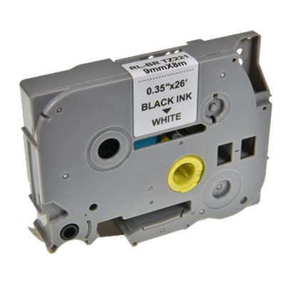 Label printer tape UKRMARK RL-B-T221P-BK/WT, analogue of TZE221. 9 mm x 8 m (CBTZ221)