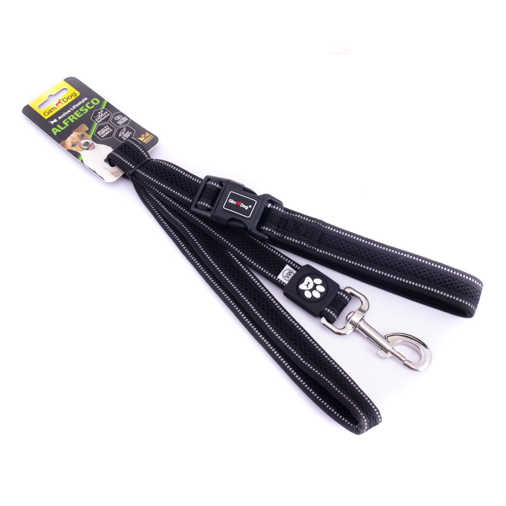 Повідець для собак GimDog Alfresco 2.5х120 см неопрен/фліс (чорний) (8009632059556) Повідець для собак GimDog Alfresco 2.5х120 см неопрен/фліс (чорний) (8009632059556)