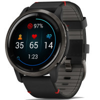 Смарт-годинник Garmin Venu 2, GPS, Wi-Fi, Black + Slate, Leather, GPS (010-02430-21)