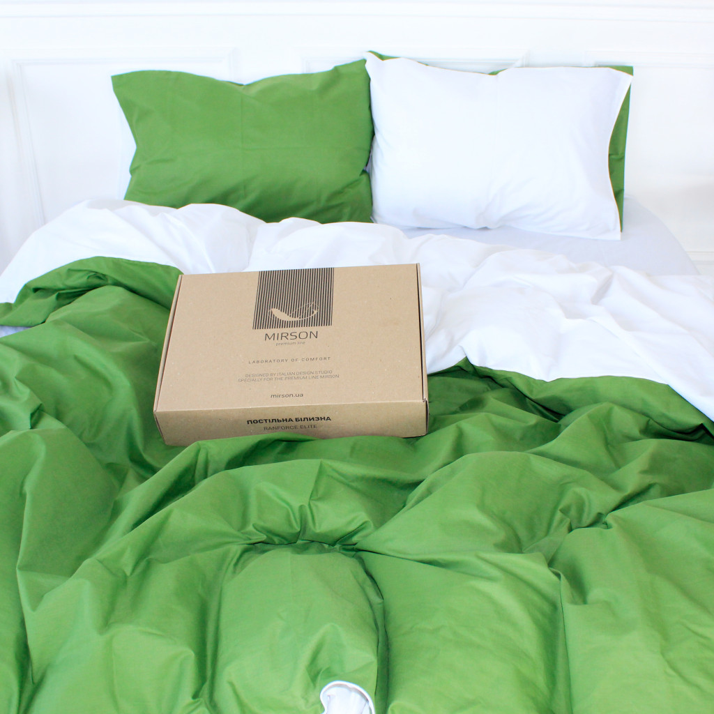 Постільна білизна MirSon Ranforce Elite Green Diego 175х210 двоспальний (2200004670980)