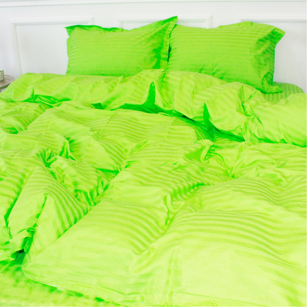 Постільна білизна MirSon SatinStripe 30-0016LightGreen 200х220 Євро (2200005253670)