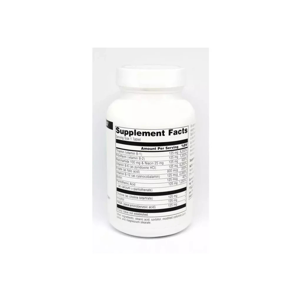 Вітамін Source Naturals Комплекс Вітамінів Групи B 125мг, 60 таблеток (SN0425) Вітамін Source Naturals Комплекс Вітамінів Групи B 125мг, 60 таблеток (SN0425)