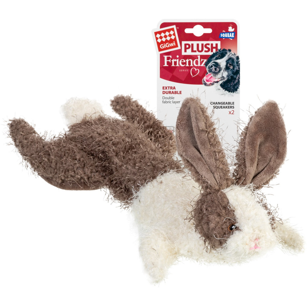 Іграшка для собак GiGwi Plush Заєць з пискавкою 47 см (75353)