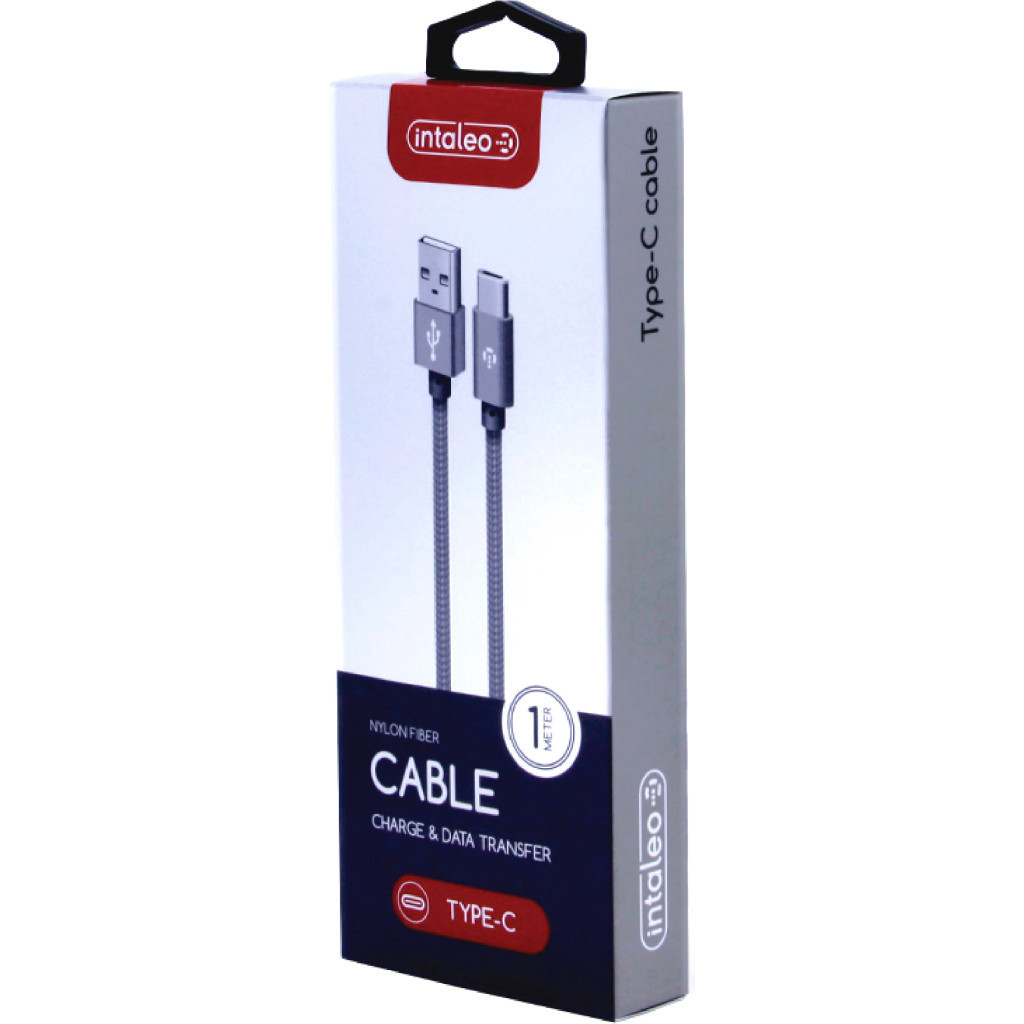 Дата кабель USB 2.0 AM to USB-C 1.0m grey Intaleo (1283126489136)
