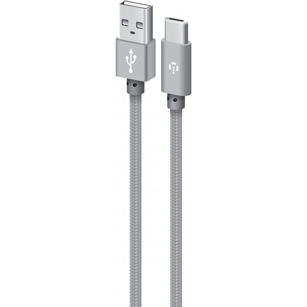 Дата кабель USB 2.0 AM to USB-C 1.0m grey Intaleo (1283126489136)