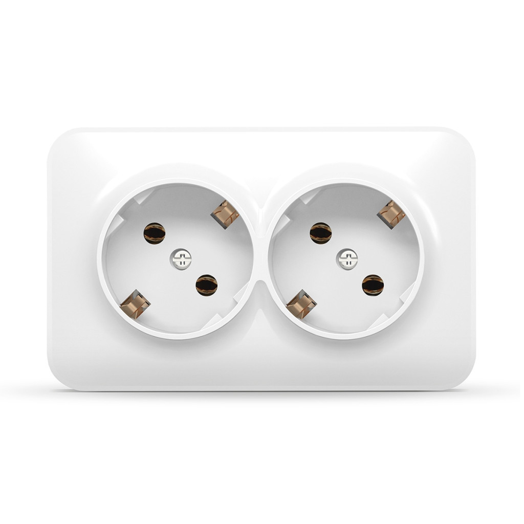 Розетка Videx BINERA IP20 зовнішня 2ая із заземленням біла (VF-BNS22G-W)