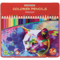 Олівці кольорові Cool For School Premium, тригранні,, 24 кольори (CF15180)