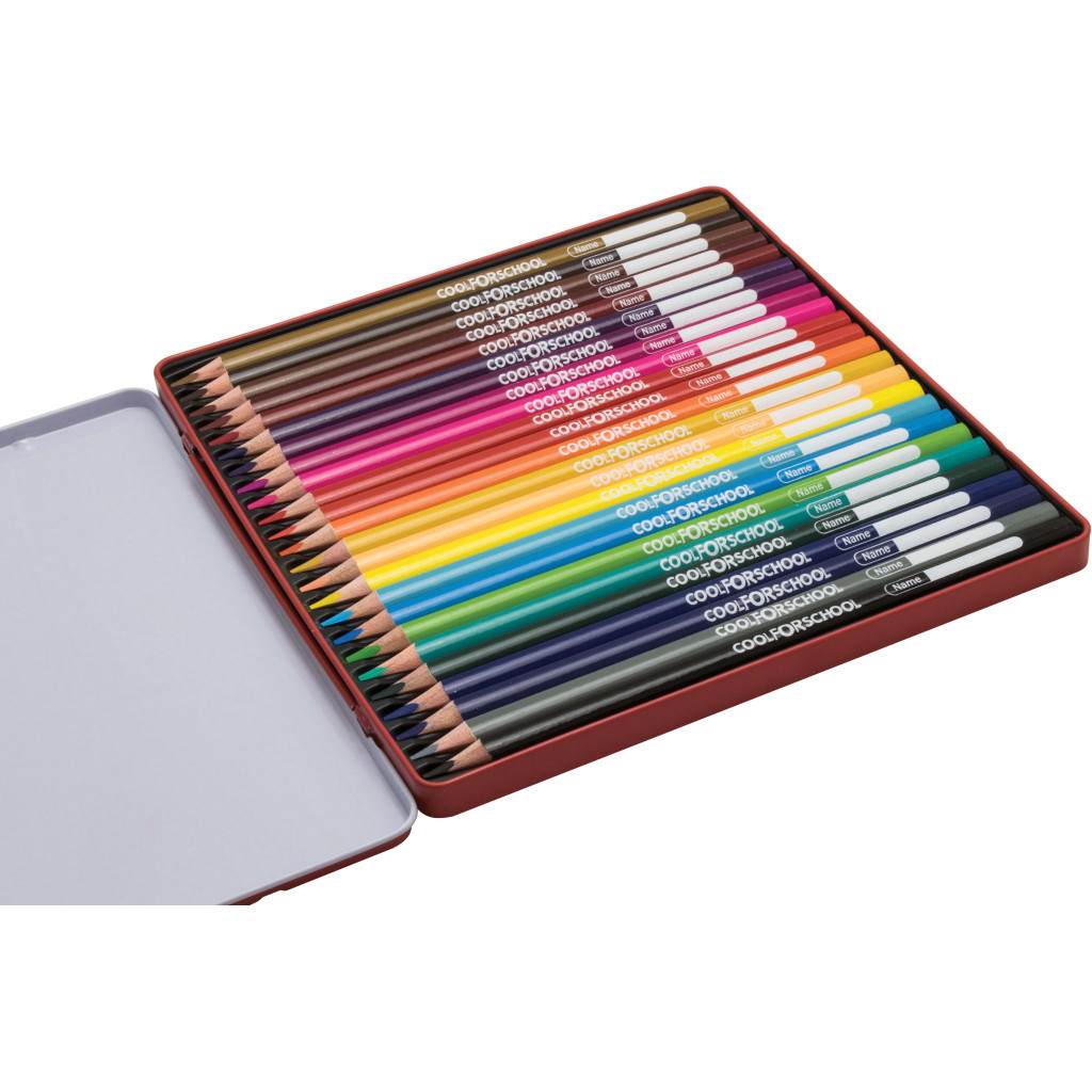 Олівці кольорові Cool For School Premium, тригранні,, 24 кольори (CF15180)