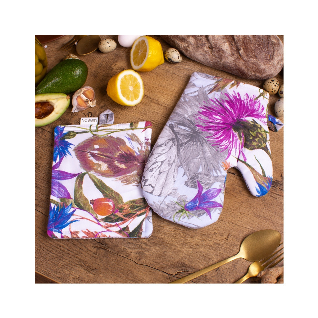 Кухонна прихватка MirSon Набір №7009 бязь прихватка 17х17 см + рукавичка-прихватка 27х17 см (2200006772767)