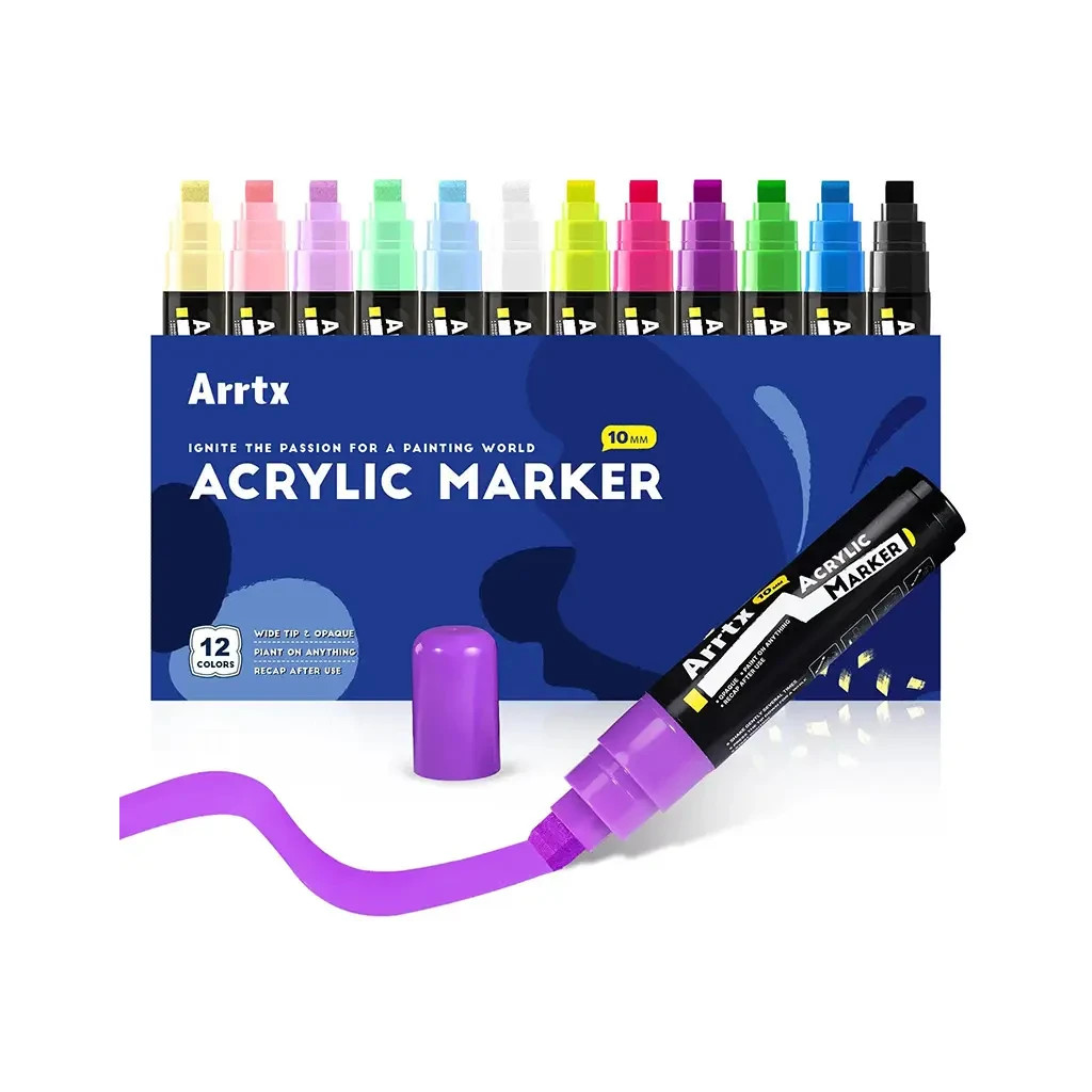 Художній маркер Arrtx акрилові AACM-0510-12A, 12 кольорів (LC303274) Художній маркер Arrtx акрилові AACM-0510-12A, 12 кольорів (LC303274)