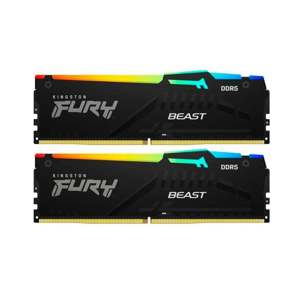 Модуль пам'яті для комп'ютера DDR5 64GB (2x32GB) 5200 MHz Beast RGB Kingston Fury (ex.HyperX) (KF552C40BBAK2-64)