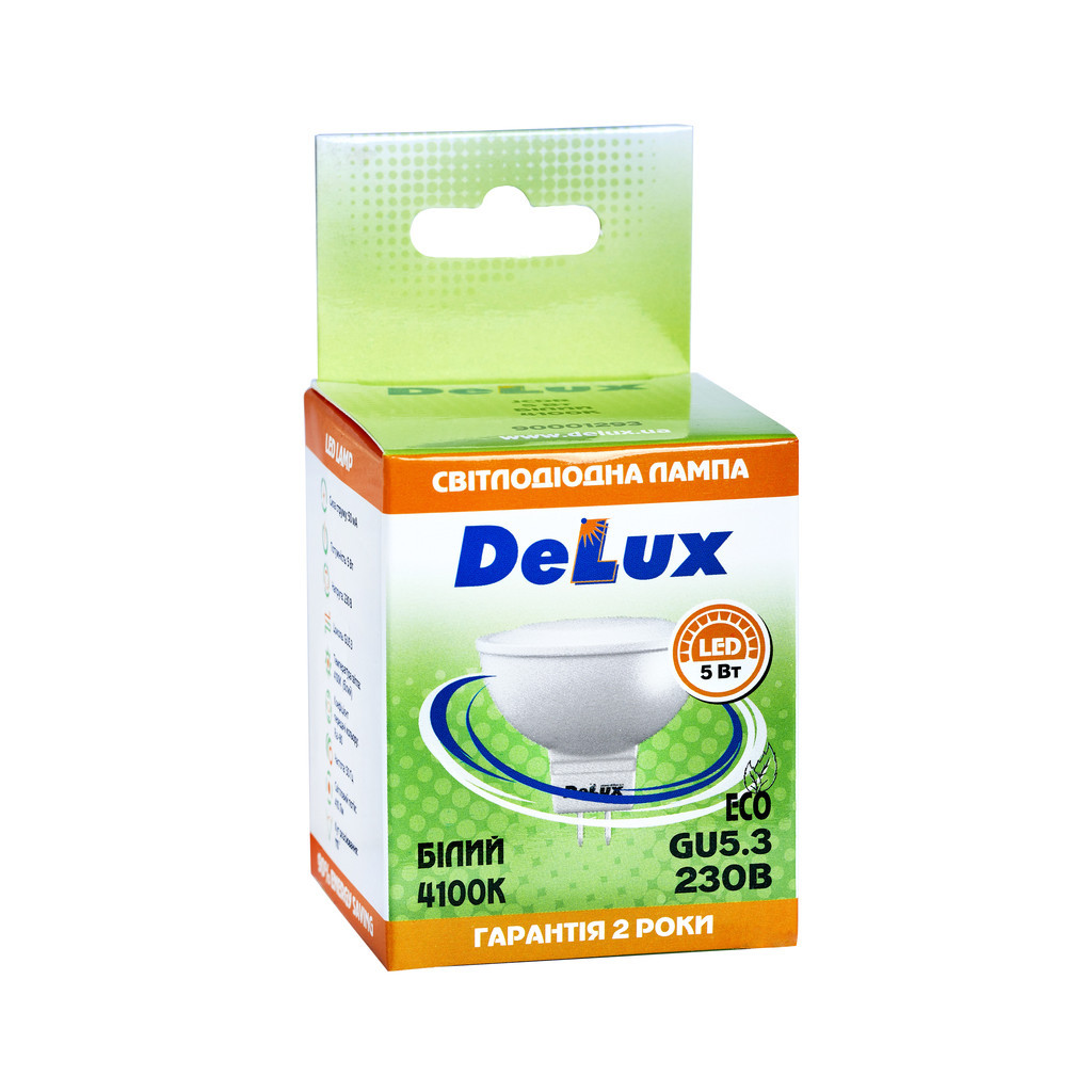 Лампочка Delux JCDR 5Вт 4100K 220В_GU5.3 (90020568)
