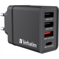 Зарядний пристрій Verbatim USB 30W PD3.0 4-ports black (49700)