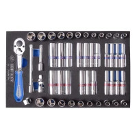 Set of tools KING TONY 1/4" 48 pcs. in a box (9-2548CRV)