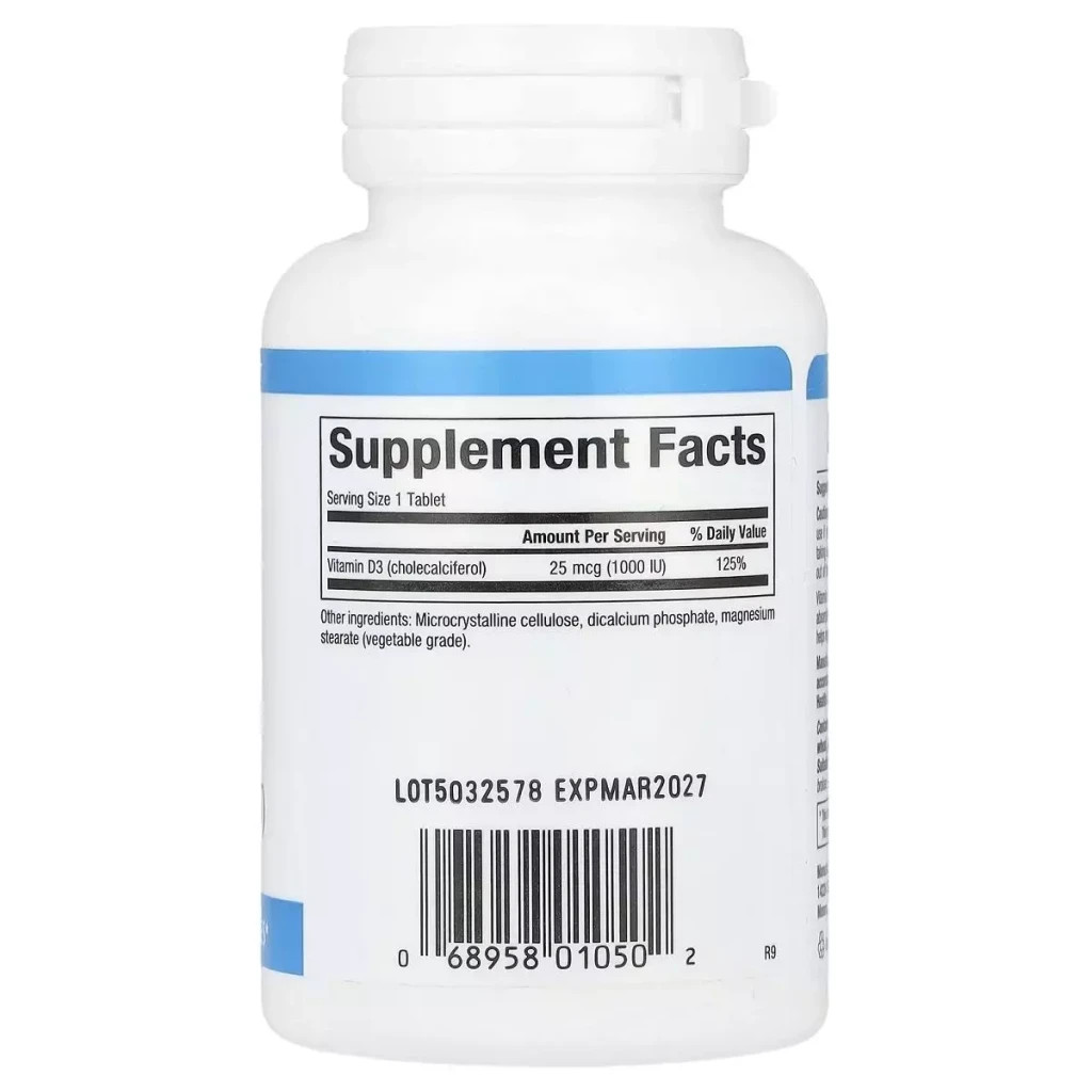 Вітамін Natural Factors Вітамін D3, 1000 МО, Vitamin D3, 90 таблеток (NFS-01050)