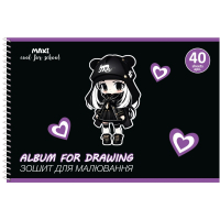 Maxi A4 drawing album on spiral 40 sheets, 100g/m2 (MX60923)