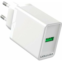 Зарядний пристрій Vention 1xUSB 18W (USB-A) QC3.0 white (FABW0-EU)