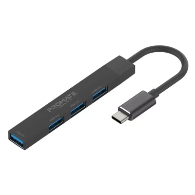 Концентратор Promate USB Hub 4 ports litehub-4.black (litehub-4.black)