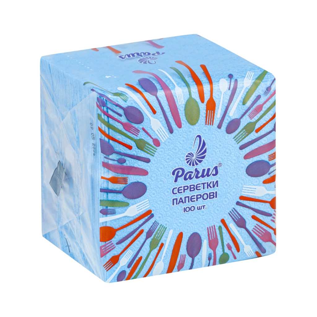 Серветки столові Parus 1 шар Сині 100 шт. (4820044170264)