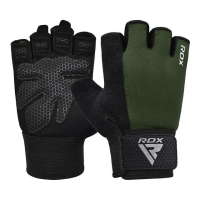 Gloves for fitness RDX W1 Half Army Green Plus S (WGA-W1HA-S+)