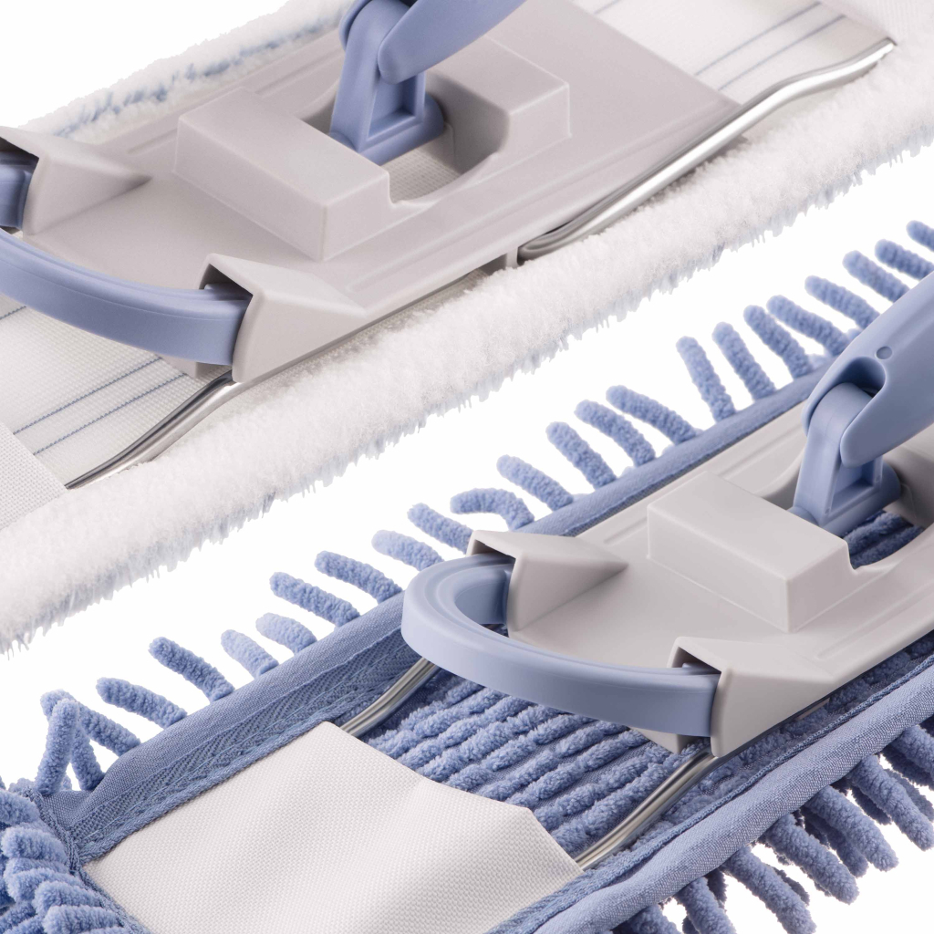 Швабра Ardesto Profe з 3-секційною ручкою 130 см та 2 змінними насадками 40 см Синя (ARHE1132SB)