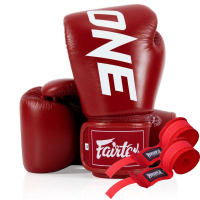 Боксерські рукавички Fairtex BGV1-ONE (натуральна шкіра) Red 12 унцій (бинти в комплекті) (BGV1-ONE_12oz_Red)