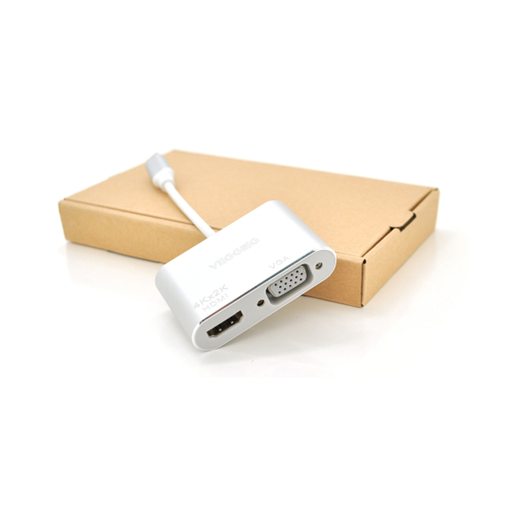 Концентратор VEGGIEG USB-C 2-in-1 HDMI + VGA 0.1m silver (TC02) Концентратор VEGGIEG USB-C 2-in-1 HDMI + VGA 0.1m silver (TC02)