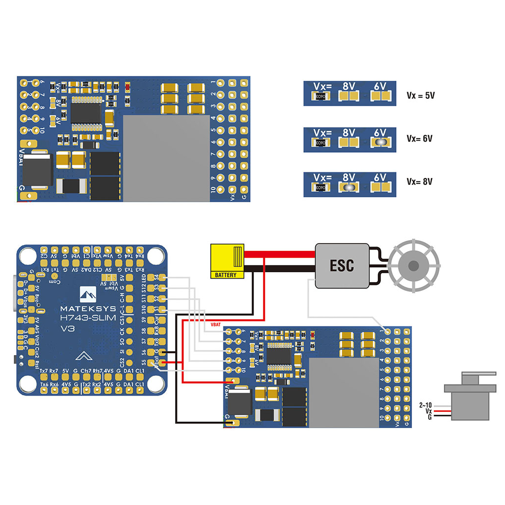 Плата розподілу живлення (PDB) MATEK SVPDB-12S (SVPDB12S)