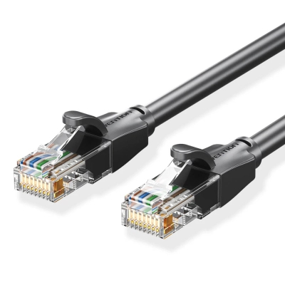 Патч-корд 10м, UTP cat 6 RJ-45 black Vention (IBEBL)