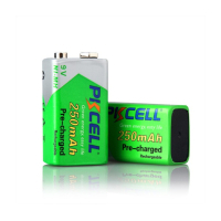 Акумулятор Крона 250mAh 9V Ni-MH NiMH Rechargeable Battery, 1 шт/бл PkCell (PC/6LR61/250-1B)