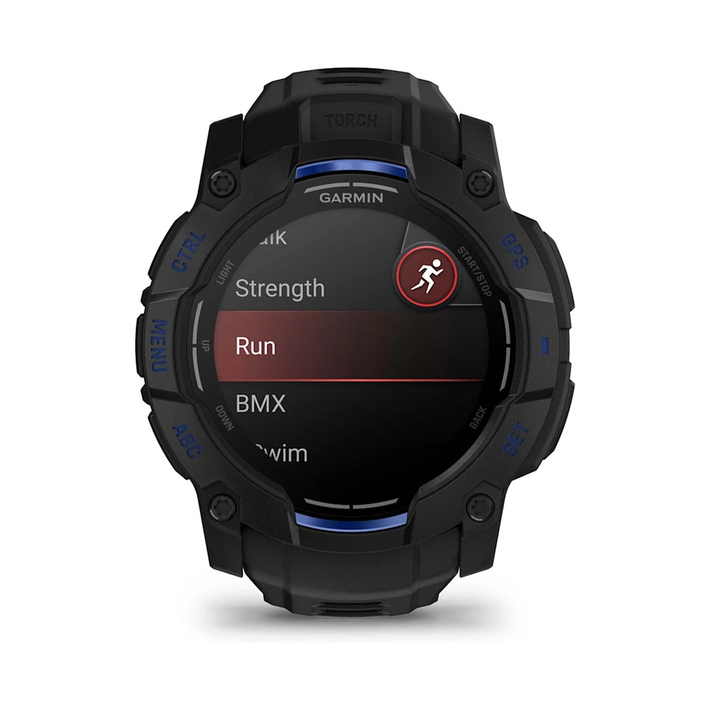 Смарт-годинник Garmin Instinct 3, 50mm, AMOLED, Black with Bolt Blue Accents, GPS смарт-годинник (010-03020-03) Смарт-годинник Garmin Instinct 3, 50mm, AMOLED, Black with Bolt Blue Accents, GPS смарт-годинник (010-03020-03)
