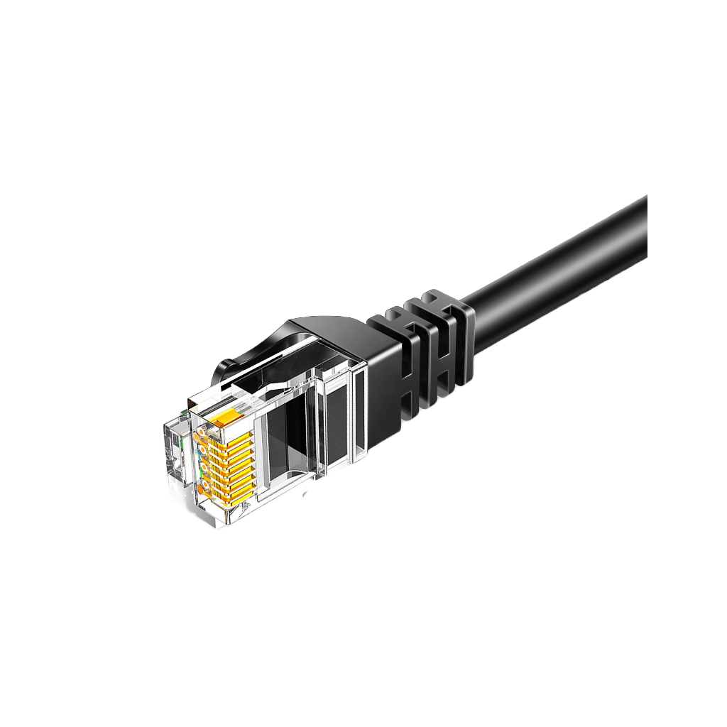 Патч-корд 10м UTP cat 6 RJ45 TopSpeed Ethernet Flat Cable Black Essager (EXCWXB-JSF01)