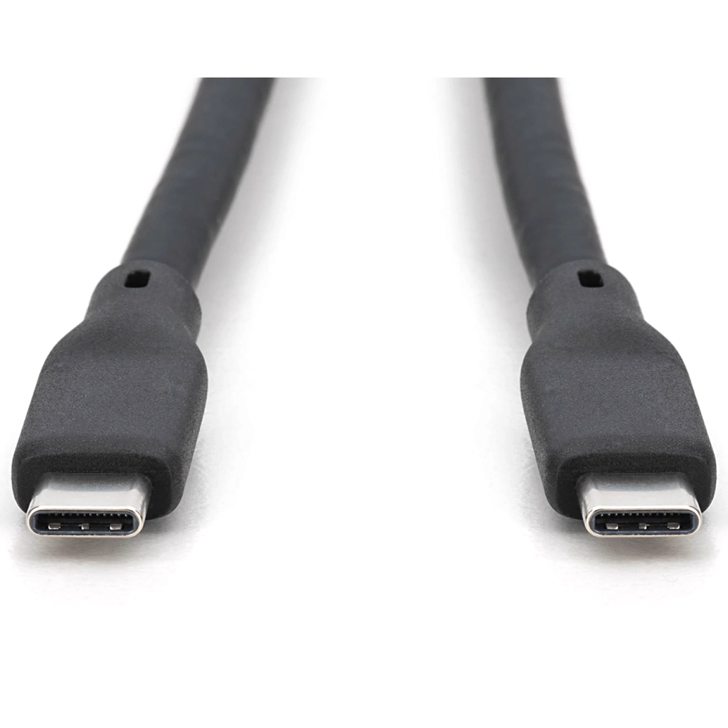 Дата кабель USB-C to USB-C 0.5m USB4 2.0 80G 240W 16K silicone black Digitus (AK-300350-005-S)