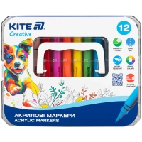 Art marker Kite set acrylic markers with liquid ink, 12 colors (K-1161)
