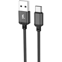 Дата кабель USB 2.0 AM to USB-C 1.0m nylon black Wibrand (WI.DC/CO1B-UC)