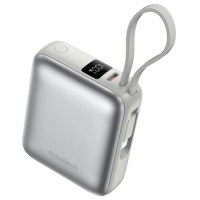 Батарея універсальна Choetech 10000mAh, 35W. PD/3.0, LED Display, buid-in type-C cabel, Silver (B832-SL)