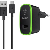 Зарядний пристрій Belkin USB Home Charger (2.1Amp) w/cableUSB-C to USB-A, 1.8m, BLK (F7U001vf06-BLK)
