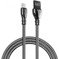 Дата кабель USB 2.0 AM to Micro 5P 1.0m metal spring black ColorWay (CW-CBUM014-BK)