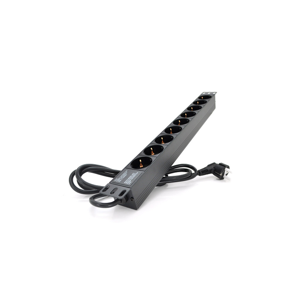 Силовий блок 19" 9 розеток, кабель 1.8м, алюм. корпус Pipo (PP9PDUGR)
