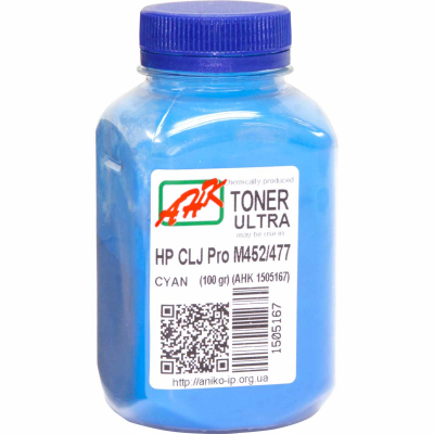 Тонер HP CLJ Pro M452/477, 100г Cyan ULTRA COLOR AHK (1505167)