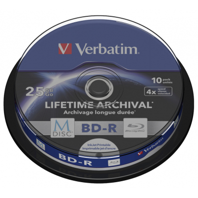 Disc BD Verbatim 25Gb 4x Cake 10pcs Printable M-DISC (43825)