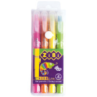 Colored pencils ZiBi Kids line Neon gel, 4 colors (ZB.2496)
